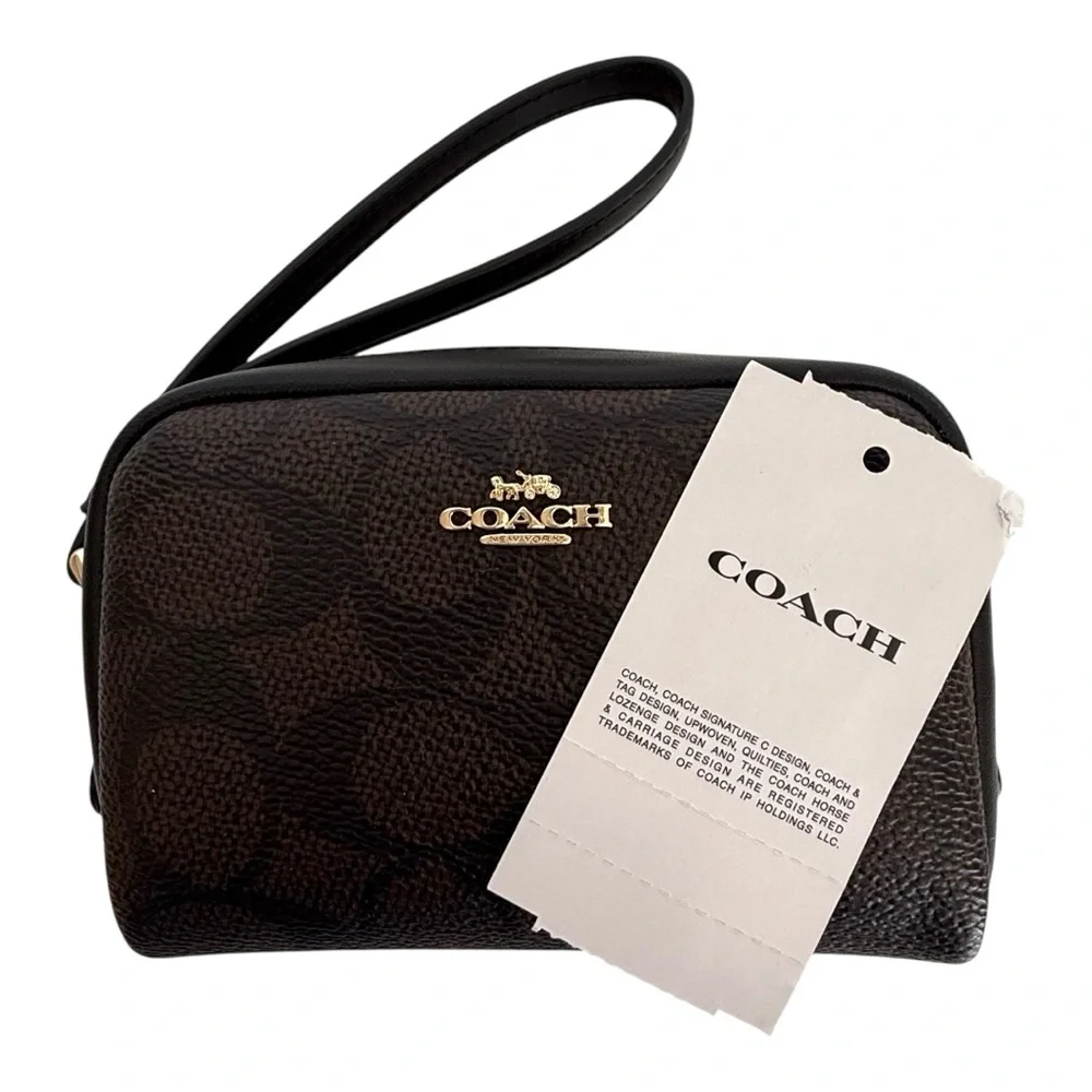 Coach Pouch Wristlet Signature - Picture 4 of 9